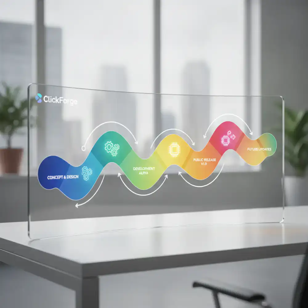 ClickForge release timeline visualization